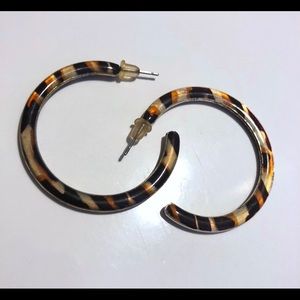 On hold •Leopard print hoop earrings